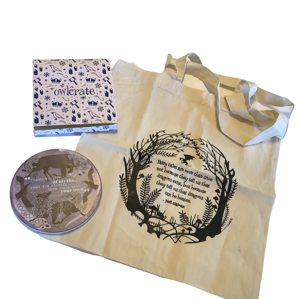 Neil Gaiman Tote and Trivet New Owlcrate